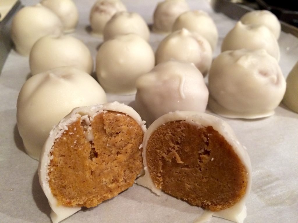 White Chocolate Pumpkin Truffles