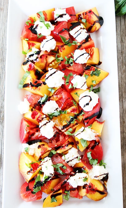 Tomato, Peach, and Burrata Salad