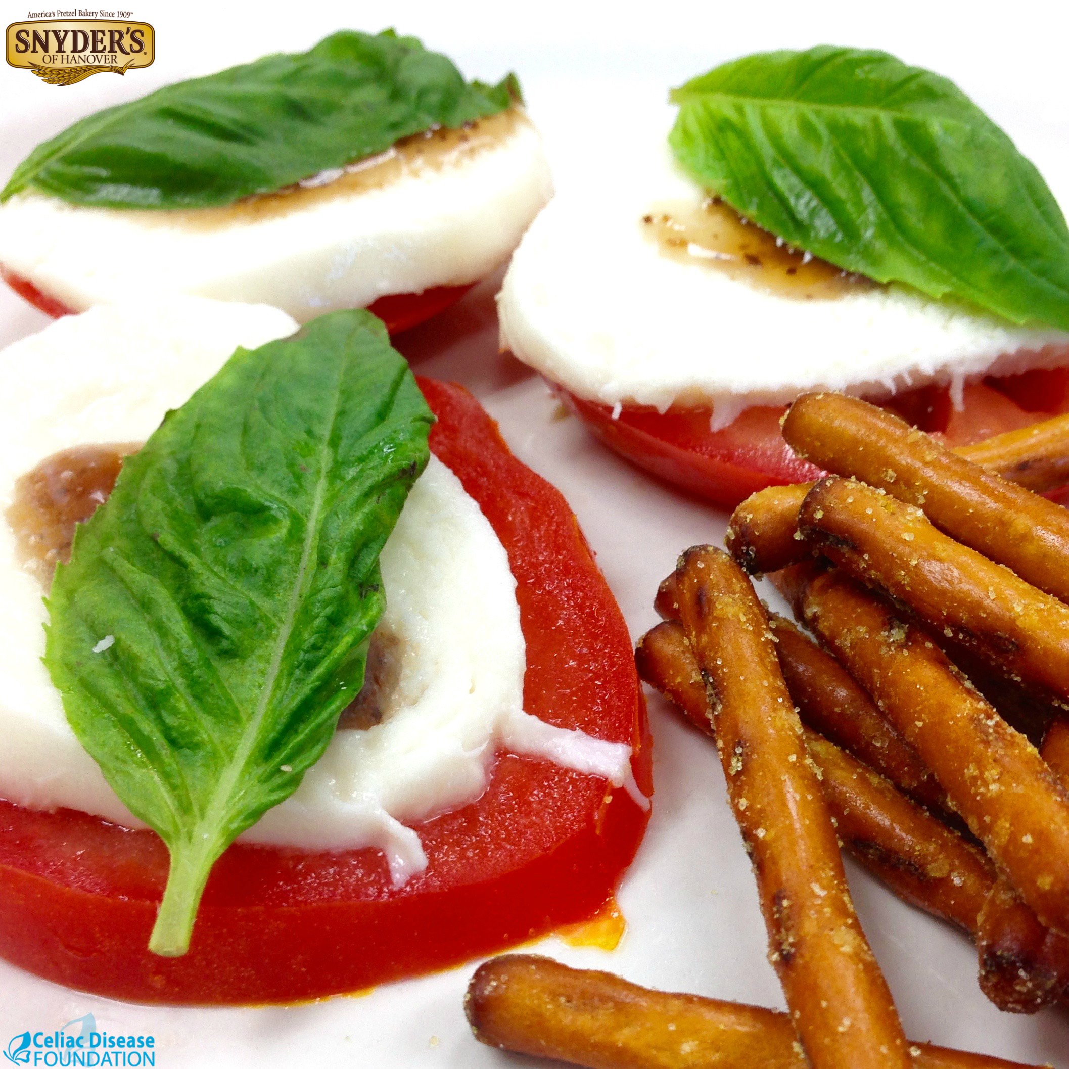 Caprese and Pretzel Sticks