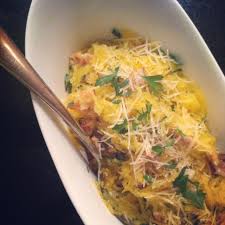 Baked Spaghetti Squash Carbonara