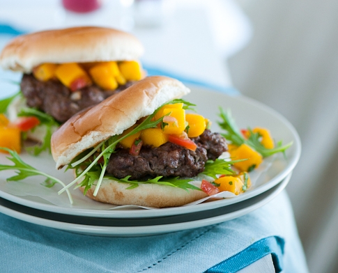 Mango Salsa Burgers