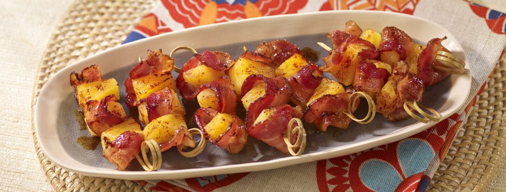 Bacon Wrapped Pineapple Bites