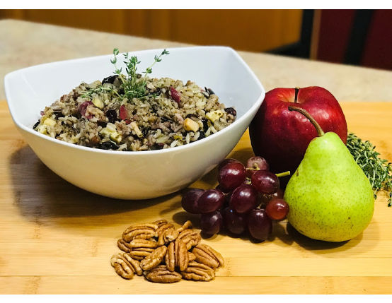 Summer Herb & Sausage Wild Rice, Fruit Stuffing