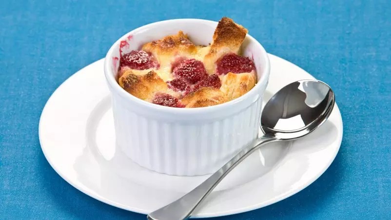 Raspberry Custard Croissant Soufflés