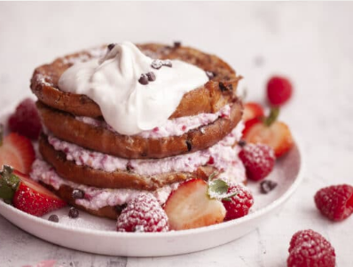 Gluten-Free Bagel French Toast Stuffed with Vegan Cream Cheese