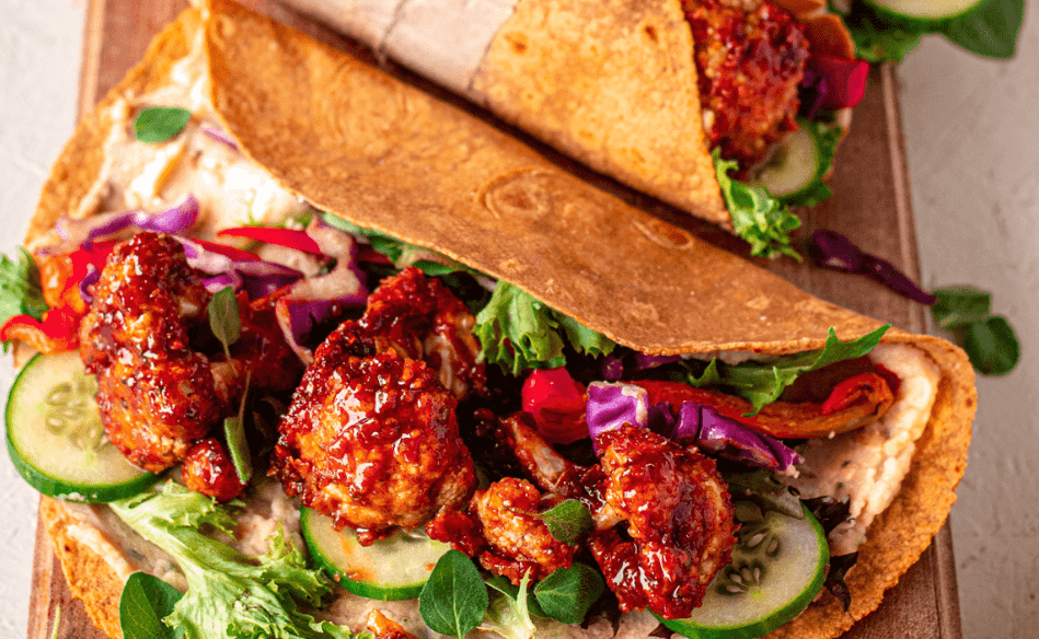 Maple BBQ Cauliflower Wraps