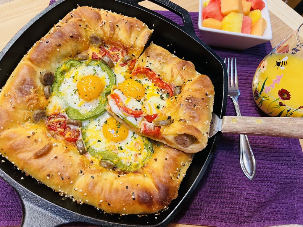 Sausage & Cheese Stuffed Crust Breakfast Pizza