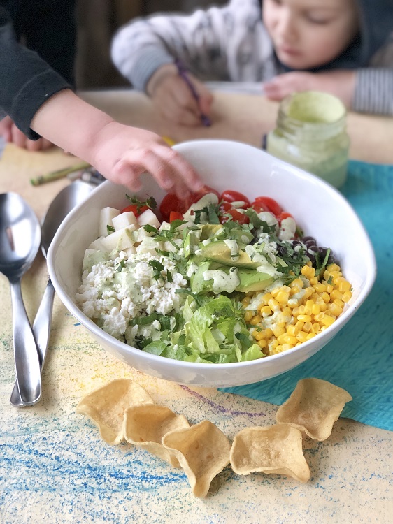 Taco Salad with Creamy Cilantro Lime Dressing