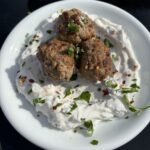 Whipped Herb Yogurt With Meatballs