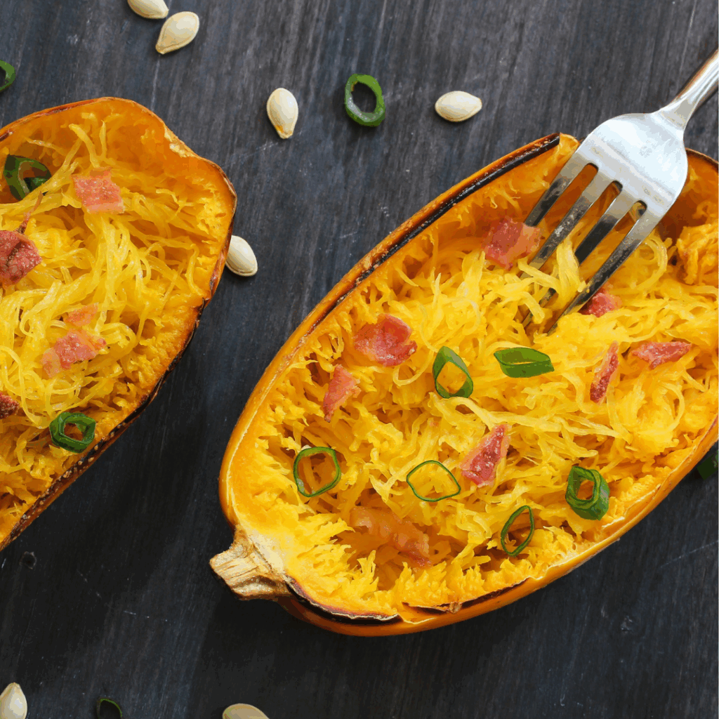 Baked Spaghetti Squash Carbonara