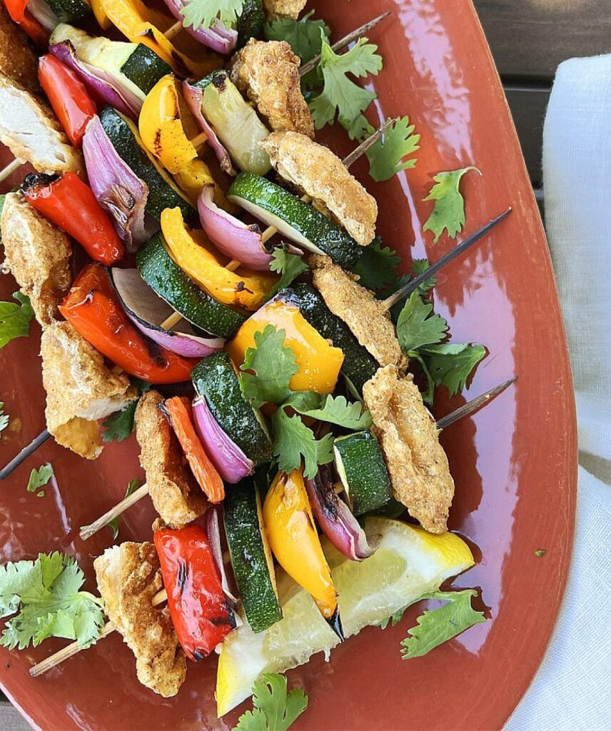 Cluckin’ Good Chicken Tender Veggie Skewers