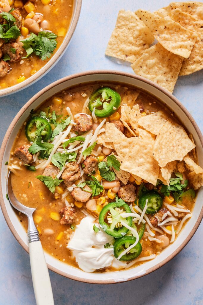 Creamy White Chicken Sausage Chili